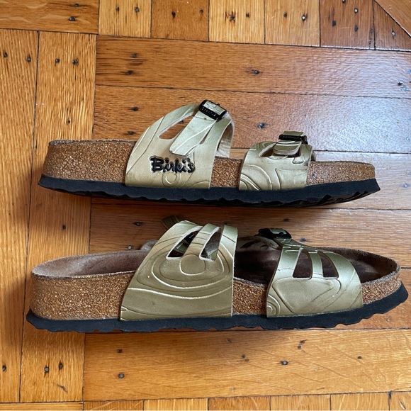 Birki’s Gold Double Cutout Strap Sandals EU 37 - Picture 4 of 9